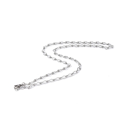 Stainless Steel Color 201 Stainless Steel Teardrop Link Chain Necklace for Men Women, Stainless Steel Color, 20.08 inch(51cm)