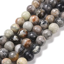 Picasso Jasper Natural Polychrome Jasper/Picasso Stone/Picasso Jasper Bead Strands, Faceted(128 Facets), Round, 10mm, Hole: 1.2mm, about 39pcs/strand, 15.16''(38.5cm)