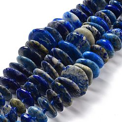 Lapis Lazuli Natural Lapis Lazuli Beads Strands, Disc, 5~6x12~29x11~32mm, Hole: 1.5~1.6mm, about 49pcs/strand, 16.85''~17.40''(42.8~44.2cm)