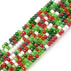 Coloré Chapelets de perles en verre, facette, abaque, colorées, 2.5x2mm, Trou: 0.8mm, Environ 165~189 pcs/chapelet, 36.6~41.3 cm