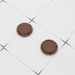 Camel Nylon Magnetic Buttons Snap Magnet Fastener, Flat Round, for Cloth & Purse Makings, Camel, 2.1cm, 2pcs/set