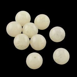 Papaye Perles acryliques de pierres précieuses imitation ronde, papayawhip, 6mm, trou: 1.5 mm, environ 4100 pcs / 500 g