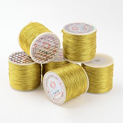 Gold Metallic Thread, Embroidery Thread, Golden, 0.8mm/strand, about 109.36 yards(100m)/roll