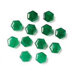 Jade Malais Malaisie naturelle cabochons de jade, teint, hexagone, 14x15.5~16x7~7.8mm