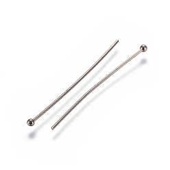 Silver Brass Ball Head Pins, Silver, 30x0.6mm, 23 Gauge, Head: 1.5mm, about 120pcs/10g