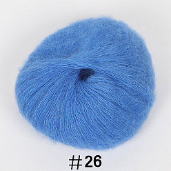 Bleu Bleuet 25g fil à tricoter en laine angora mohair, pour châle écharpe poupée crochet fournitures, bleuet, 1mm