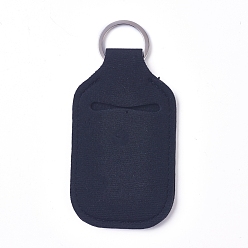 Black Hand Sanitizer Keychain Holder, for Shampoo Lotion Soap Perfume and Liquids Travel Containers, Black, 123x59x5mm