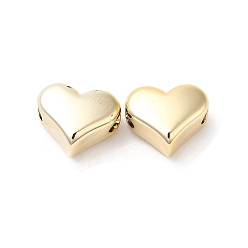 Golden Plating CCB Plastic Beads, Heart, Golden, 14x17x10mm, Hole: 3.8mm
