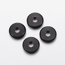 Electrophoresis Black 304 Stainless Steel Spacer Beads, Donut, Electrophoresis Black, 10x2.5mm, Hole: 3mm
