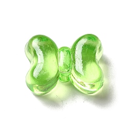 Vert Clair Perles acryliques transparentes, bowknot, vert clair, 11x15x8mm, Trou: 3mm, environ550 pcs / 500 g
