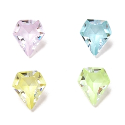 Mixed Color Cubic Zirconia Pointed Back Cabochons, Faceted, Diamond Shape, Mixed Color, 10x9x5.5mm