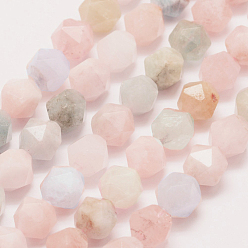 Morganite Natural Morganite Beads Strands, Round, Faceted, 7.5~8mm, Hole: 1mm, about 48pcs/strand, 15.35 inch(39cm) long