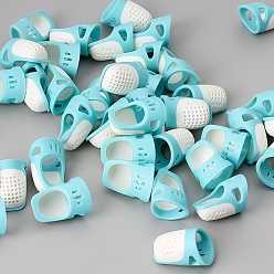 Light Sky Blue Silicone Fingertip Protector, Thimble, Finger Pad Grips, Sewing Tools, Light Sky Blue, 30.6x18.5mm