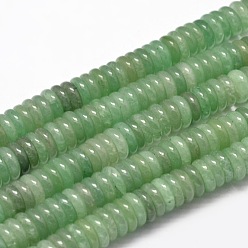 Зеленый Авантюрин Плоские круглые/дисковые нити из натурального зеленого авантюрина, 8x3 мм, отверстие : 1 мм, около 150 шт / нитка, 15.5 дюйм