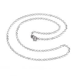 Stainless Steel Color 304 Stainless Steel Necklaces, Curb Chain Necklaces, Stainless Steel Color, 17.72 inch(45cm)