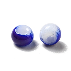 Azul Medio 6/0 opacos granos de la semilla de cristal, agujero redondo, Rondana plana, azul medio, 4~4.5x3~4 mm, agujero: 0.8~1.5 mm