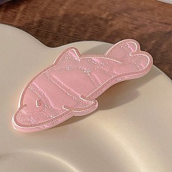 Pink Mini Plastic Alligator Hair Clips, for Girls, Dolphin, Pink, 22x5mm