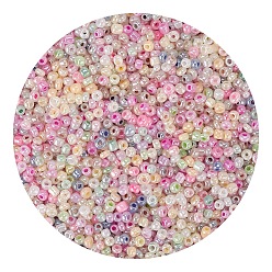 Couleur Mélangete Perles de rocaille en verre, Ceylan, ronde, couleur mixte, 4mm, trou: 1.5 mm, environ 4500 pièces / livre