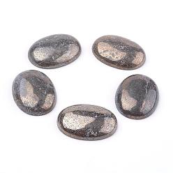 Pyrite Oval Natural Pyrite Cabochons, 18x13x6mm