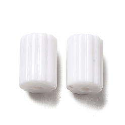 White Opaque Acrylic Beads, Column, White, 11x8mm, Hole: 1.8mm, about 970pcs/500g