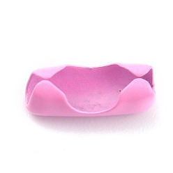 Бледно-Розовый Латунные соединения шаровой цепи, розовый жемчуг, 9x3~3.5 мм, отверстие : 2.5 мм