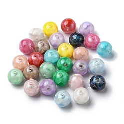 Couleur Mélangete Perles acryliques transparentes, ronde, couleur mixte, 15.5x15mm, Trou: 2.8mm