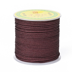 Coconut Brown Polyester Braided Cord for Jewelry Making, Coconut Brown, 2mm, about 27.34 yards(25m)/roll