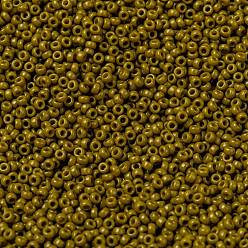 (RR4491) Duracoat Olive Espagnole Opaque Teint Perles rocailles miyuki rondes, perles de rocaille japonais, (rr 4491) olive espagnole opaque teinte au duracoat, 15/0, 1.5mm, trou: 0.7 mm, environ 27777 pcs / 50 g