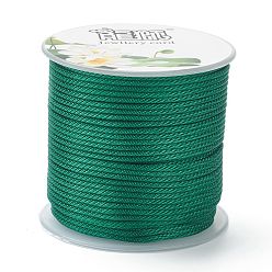 Green Polyester Braided Cords, for Jewelry Making Beading Crafting, Green, 1.5mm, about 21.87 yards(20m)/roll