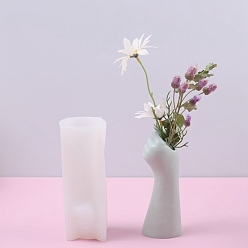 Blanc Moules de vase de poing en silicone bricolage, moules de résine, pour la résine UV, fabrication artisanale de résine époxy, blanc, 150x65x50mm