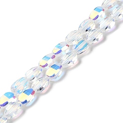 Clear AB Transparent Electroplate Glass Beads Strands, AB Color Plated, Faceted, Teardrop, Clear AB, 9x6.2x5mm, Hole: 1.2mm, about 71pcs/strand, 25''(63.5cm)