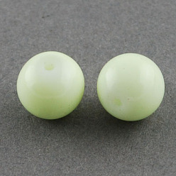 Pale Green Painted Glass Bead Strands, Baking Paint, Round, Pale Green, 8mm, Hole: 1.3~1.6mm, about 100pcs/strand, 31.4 inch