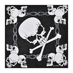 Skull Bandeaux en coton d'halloween, foulard bandana, cache-cou, couvre-chef sans couture de résistance uv, pour l'entraînement en plein air en cours d'exécution, Motif de crâne, 540x540mm