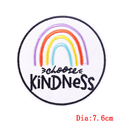 Rainbow Word Pattern Computerized Embroidery Cloth Iron on/Sew on Patches, Costume Accessories, Rainbow Pattern, 76mm