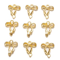 Golden Tibetan Style Alloy Pendants, Bowknot, Lead Free and Cadmium Free, Golden, 23x18x4mm, Hole: 2.5mm