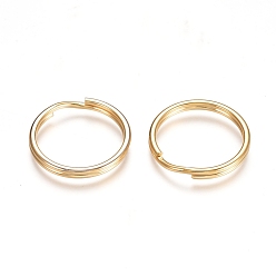 Oro 304 anillos partidos de acero inoxidable, anillos de salto de doble bucle, dorado, 18x2.5 mm, sobre 15 mm de diámetro interior, alambre simple: 1.25 mm
