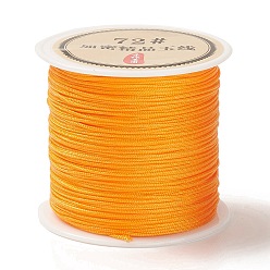 Orange 50 yards cordon de noeud chinois en nylon, cordon de bijoux en nylon pour la fabrication de bijoux, orange, 0.8mm