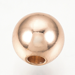 Розовое Золото Spacer бисер латунные, круглые, розовое золото , 4 мм, отверстие : 1.5 мм