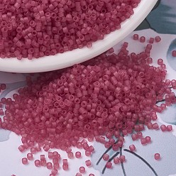 (DB0778) Dyed Semi-Frosted Transparent Dark Rose MIYUKI Delica Beads, Cylinder, Japanese Seed Beads, 11/0, (DB0778) Dyed Semi-Frosted Transparent Dark Rose, 1.3x1.6mm, Hole: 0.8mm, about 2000pcs/bottle, 10g/bottle