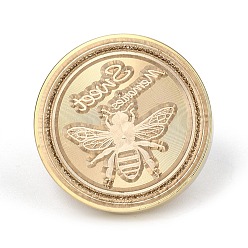 Bees Brass Retro Wax Sealing Stamp, with Wooden Handle for Post Decoration DIY Card Making, Bees Pattern, 90x25.5mm