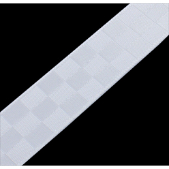 Blanco Cinta de raso de doble cara, cinta a cuadros, blanco, 3/8 pulgada (10 mm), 100 yardas / rollo (91.44 m / rollo)