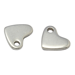 Stainless Steel Color 304 Stainless Steel Stamping Blank Tag Pendants, Heart, Stainless Steel Color, 7x5.5x1mm, Hole: 1.4mm