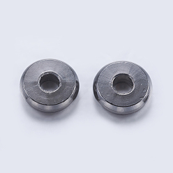 Gunmetal Brass Spacer Beads, Flat Round, Gunmetal, 6x1.5mm, Hole: 2mm