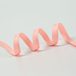 Color Salmón Cordón de poliéster luminoso, Resplandor en la oscuridad cordón de zapato plano, salmón, 8 mm, 1.2 m / cadena