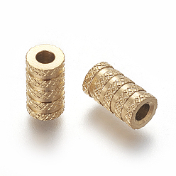 Golden 304 Stainless Steel beads, Column, Golden, 11x6mm, Hole: 3mm