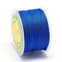 Blue Nylon Threads, Milan Cords/Twisted Cords, Blue, 1.5~2mm, about 54.68 yards(50m)/roll