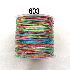 Coloré Cordon de fil de nylon, matériel de bricolage pour la fabrication de bijoux, 6, colorées, 0.4mm, environ 142.16 yards (130m)/rouleau