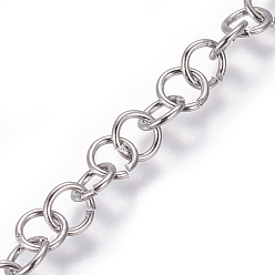 Stainless Steel Color 304 Stainless Steel Rolo Chains, Belcher Chain, Unwelded, Stainless Steel Color, 5mm, Links: 5x0.8mm