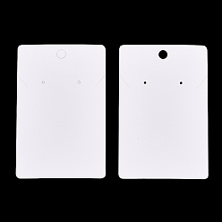Blanco Papel rectangular un par de tarjetas de exhibición de pendientes con orificio para colgar, tarjeta de exhibición de joyería para almacenamiento de colgantes y aretes, blanco, 9x6x0.06 cm, agujero: 6 mm y 1.6 mm