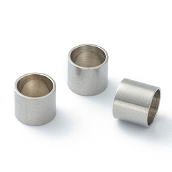 Stainless Steel Color 304 Stainless Steel Spacer Beads, Tube, Stainless Steel Color, 6x7mm, Hole: 6mm